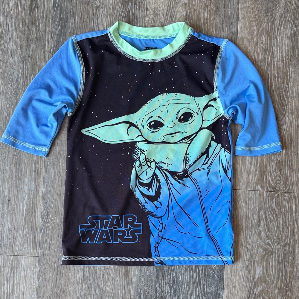 Star Wars Grogu Black, Blue & Mint Rash Guard
